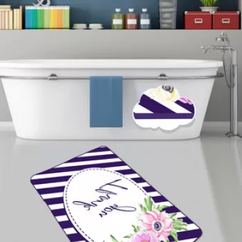 Covoras de baie, Chilai, Thank You (80 x 100), 80x100 cm, Catifea, Multicolor imagine