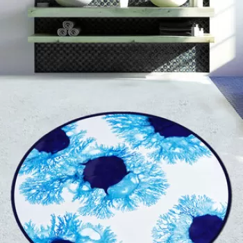 Covoras de baie, Chilai, Unravel Circle Djt 120, Poliester, Multicolor imagine