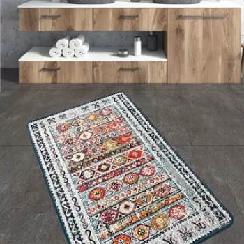 Covoras de baie, Chilai, Weref, 70x120 cm, Poliester, Multicolor imagine