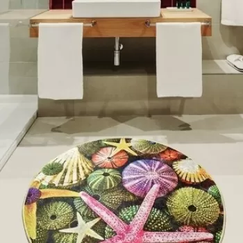 Covoras de baie Estrella, Chilai, O140 cm, multicolor imagine