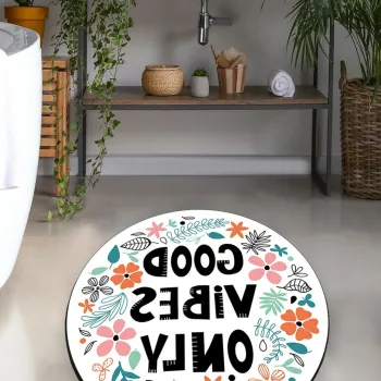 Covoras de baie, L'essentiel Maison, Flower In The Garden 100, Poliester, Multicolor imagine