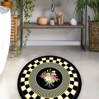 Covoras de baie, L'essentiel Maison, Quadratic 100, Poliester, Multicolor imagine