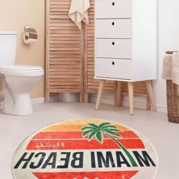 Covoras de baie Miami, Chilai, O100 cm, multicolor imagine