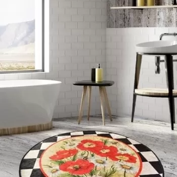 Covoras de baie Rox, Chilai, O100 cm, multicolor imagine