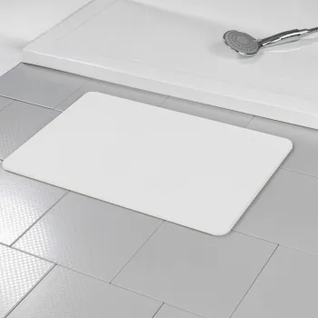 Covoras de baie Simi, Wenko, 39x60x1 cm, diatomit natural, alb imagine
