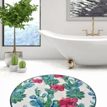 Covoras de baie Spago, Chilai, O100 cm, multicolor imagine
