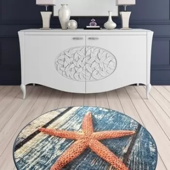 Covoras de baie Stella, Chilai, O140 cm, multicolor imagine