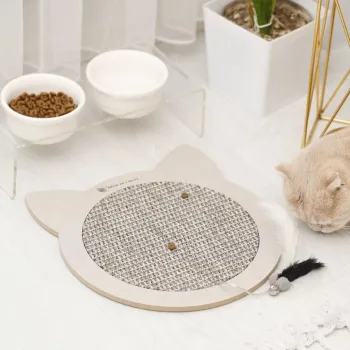 Covoras de zgariat pentru pisici, Paws & Whiskers, Kedi, MDF, Gri imagine