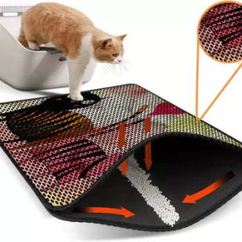 Covoras litiera pentru colectarea granulelor de nisip, Nrszn0015, 45x60 cm, 50% PVC/50% POLIESTER, Multicolor imagine