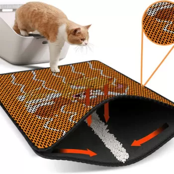 Covoras litiera pentru colectarea granulelor de nisip, Nrszn0023, 45x60 cm, 50% PVC/50% POLIESTER, Multicolor imagine