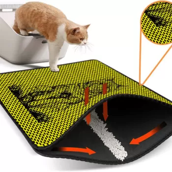 Covoras litiera pentru colectarea granulelor de nisip, Nrszn0024, 45x60 cm, 50% PVC/50% POLIESTER, Multicolor imagine
