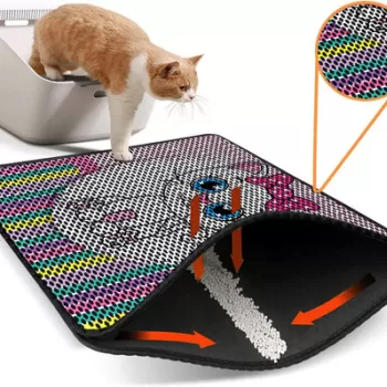 Covoras litiera pentru colectarea granulelor de nisip, Nrszn0068, 45x60 cm, 50% PVC/50% POLIESTER, Multicolor imagine
