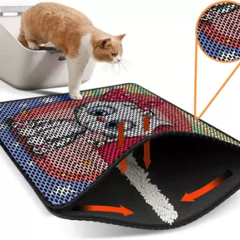 Covoras litiera pentru colectarea granulelor de nisip, Nrszn0069, 45x60 cm, 50% PVC/50% POLIESTER, Multicolor imagine