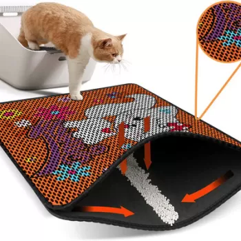 Covoras litiera pentru colectarea granulelor de nisip, Nrszn0070, 45x60 cm, 50% PVC/50% POLIESTER, Multicolor imagine