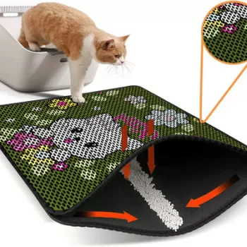 Covoras litiera pentru colectarea granulelor de nisip, Nrszn0071, 45x60 cm, 50% PVC/50% POLIESTER, Multicolor imagine