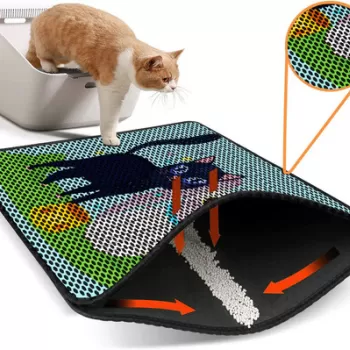 Covoras litiera pentru colectarea granulelor de nisip, Nrszn0072, 45x60 cm, 50% PVC/50% POLIESTER, Multicolor imagine