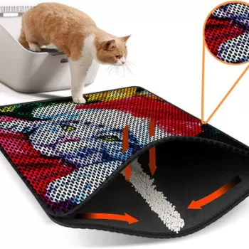 Covoras litiera pentru colectarea granulelor de nisip, Nrszn0116, 45x60 cm, 50% PVC/50% POLIESTER, Multicolor imagine