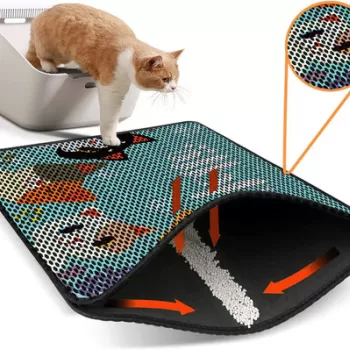 Covoras litiera pentru colectarea granulelor de nisip, Nrszn0141, 45x60 cm, 50% PVC/50% POLIESTER, Multicolor imagine