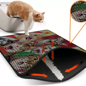 Covoras litiera pentru colectarea granulelor de nisip, Nrszn0170, 45x60 cm, 50% PVC/50% POLIESTER, Multicolor imagine