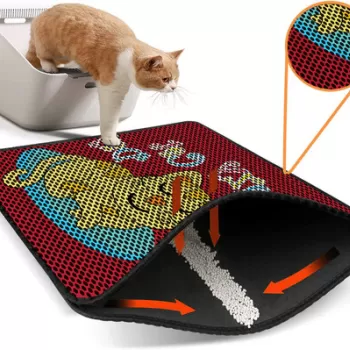 Covoras litiera pentru colectarea granulelor de nisip, Nrszn0203, 45x60 cm, 50% PVC/50% POLIESTER, Multicolor imagine
