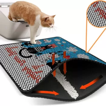 Covoras litiera pentru colectarea granulelor de nisip, Nrszn0205, 45x60 cm, 50% PVC/50% POLIESTER, Multicolor imagine