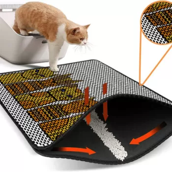 Covoras litiera pentru colectarea granulelor de nisip, Nrszn0229, 45x60 cm, 50% PVC/50% POLIESTER, Multicolor imagine