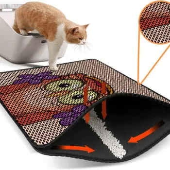 Covoras litiera pentru colectarea granulelor de nisip, Nrszn0259, 45x60 cm, 50% PVC/50% POLIESTER, Multicolor imagine