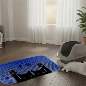 Covoras litiera pentru colectarea granulelor de nisip, Paws & Whiskers, Cat Litter Mat 10, Multicolor imagine