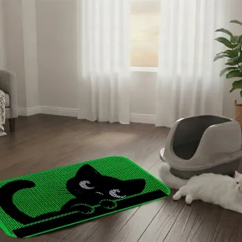 Covoras litiera pentru colectarea granulelor de nisip, Paws & Whiskers, Cat Litter Mat 12, Multicolor imagine