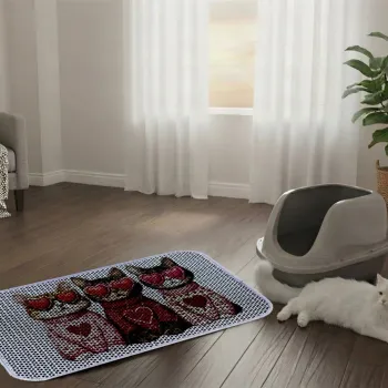 Covoras litiera pentru colectarea granulelor de nisip, Paws & Whiskers, Cat Litter Mat 13, Multicolor imagine