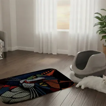 Covoras litiera pentru colectarea granulelor de nisip, Paws & Whiskers, Cat Litter Mat 2, Multicolor imagine