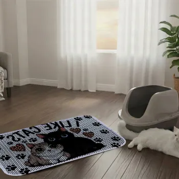 Covoras litiera pentru colectarea granulelor de nisip, Paws & Whiskers, Cat Litter Mat 22, Multicolor imagine