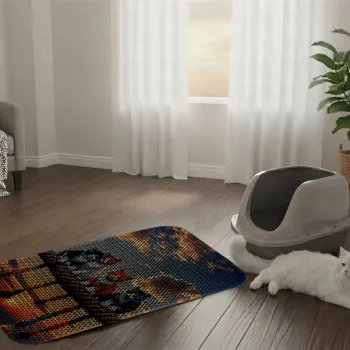 Covoras litiera pentru colectarea granulelor de nisip, Paws & Whiskers, Cat Litter Mat 24, Multicolor imagine