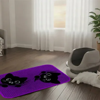 Covoras litiera pentru colectarea granulelor de nisip, Paws & Whiskers, Cat Litter Mat 26, Multicolor imagine