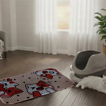 Covoras litiera pentru colectarea granulelor de nisip, Paws & Whiskers, Cat Litter Mat 27, Multicolor imagine