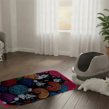 Covoras litiera pentru colectarea granulelor de nisip, Paws & Whiskers, Cat Litter Mat 3, Multicolor imagine