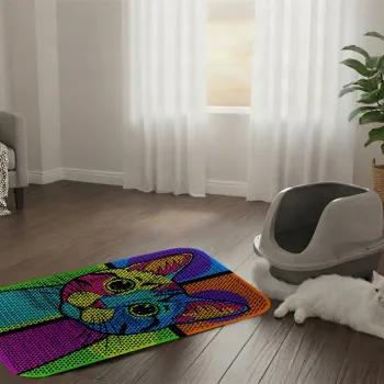 Covoras litiera pentru colectarea granulelor de nisip, Paws & Whiskers, Cat Litter Mat 32, Multicolor imagine