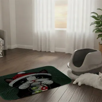 Covoras litiera pentru colectarea granulelor de nisip, Paws & Whiskers, Cat Litter Mat 36, Multicolor imagine