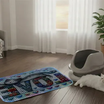 Covoras litiera pentru colectarea granulelor de nisip, Paws & Whiskers, Cat Litter Mat 37, Multicolor imagine