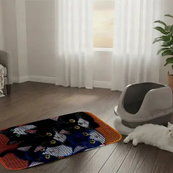 Covoras litiera pentru colectarea granulelor de nisip, Paws & Whiskers, Cat Litter Mat 38, Multicolor imagine