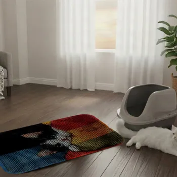 Covoras litiera pentru colectarea granulelor de nisip, Paws & Whiskers, Cat Litter Mat 39, Multicolor imagine