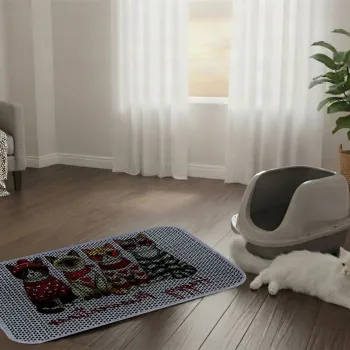 Covoras litiera pentru colectarea granulelor de nisip, Paws & Whiskers, Cat Litter Mat 4, Multicolor imagine
