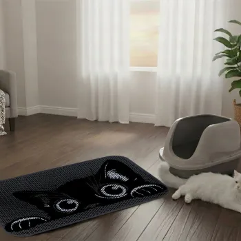 Covoras litiera pentru colectarea granulelor de nisip, Paws & Whiskers, Cat Litter Mat 40, Multicolor imagine