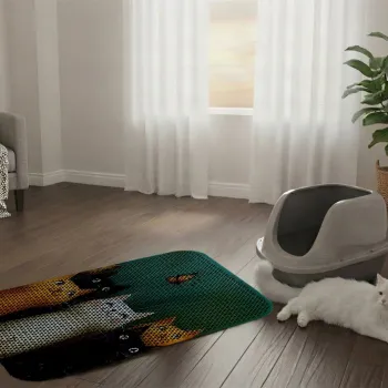 Covoras litiera pentru colectarea granulelor de nisip, Paws & Whiskers, Cat Litter Mat 42, Multicolor imagine