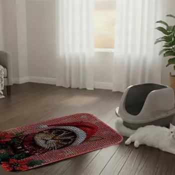 Covoras litiera pentru colectarea granulelor de nisip, Paws & Whiskers, Cat Litter Mat 43, Multicolor imagine