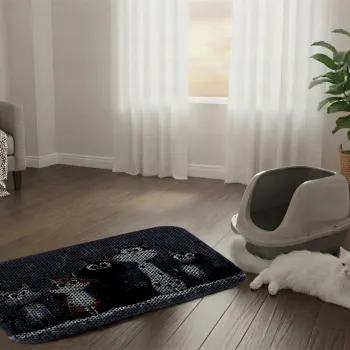 Covoras litiera pentru colectarea granulelor de nisip, Paws & Whiskers, Cat Litter Mat 44, Multicolor imagine