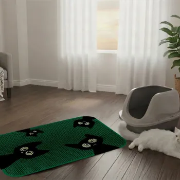 Covoras litiera pentru colectarea granulelor de nisip, Paws & Whiskers, Cat Litter Mat 51, Multicolor imagine