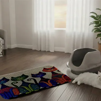 Covoras litiera pentru colectarea granulelor de nisip, Paws & Whiskers, Cat Litter Mat 53, Multicolor imagine