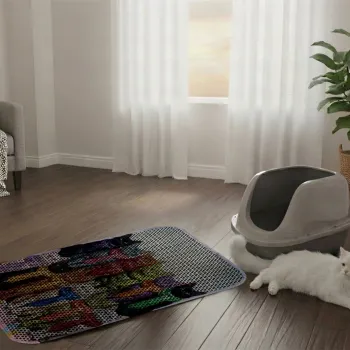 Covoras litiera pentru colectarea granulelor de nisip, Paws & Whiskers, Cat Litter Mat 54, Multicolor imagine