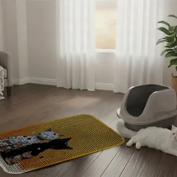 Covoras litiera pentru colectarea granulelor de nisip, Paws & Whiskers, Cat Litter Mat 55, Multicolor imagine